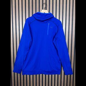 Arc'Teryx Sweatshirt Large Men Blue Front Pocket Hooded Fleece Soft Cowl Sweater
